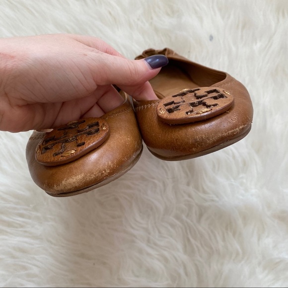 Tory Burch Tumbled Logo Flats Size 7.5 - Picture 3 of 7